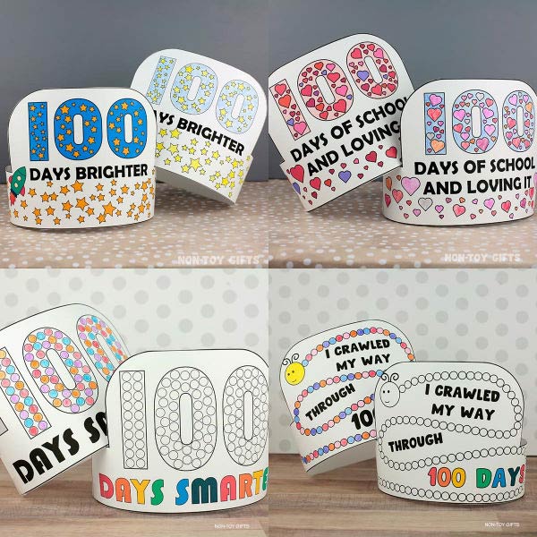 100 Days Of School Paper Hats