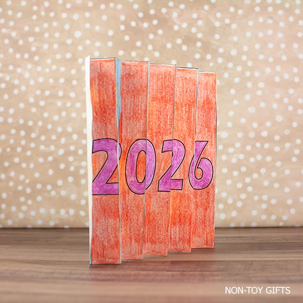 Printable New Year agamograph activity for classroom and homeschool art projects