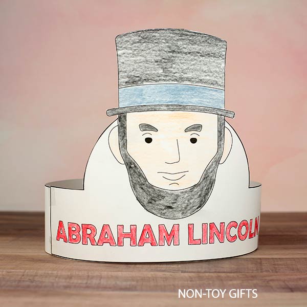 Abraham Lincoln paper hat for kids for Presidents' Day