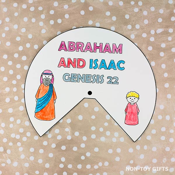 Bible story craft for kids – Abraham and Isaac spinner activity for Christian classrooms and church