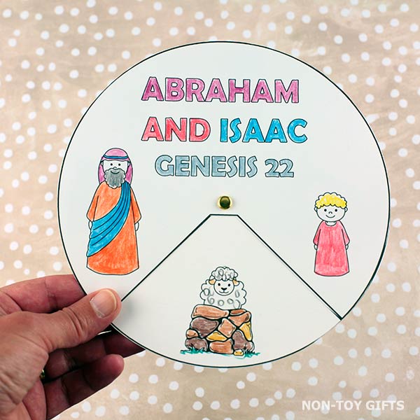 Printable Bible craft showing Abraham and Isaac for Sunday school and homeschool lessons