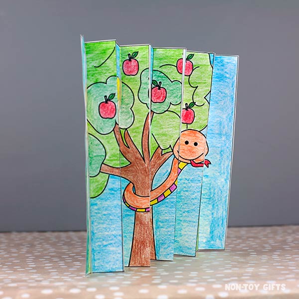 Printable Christian agamograph activity teaching the story of Adam and Eve for homeschool and classroom use