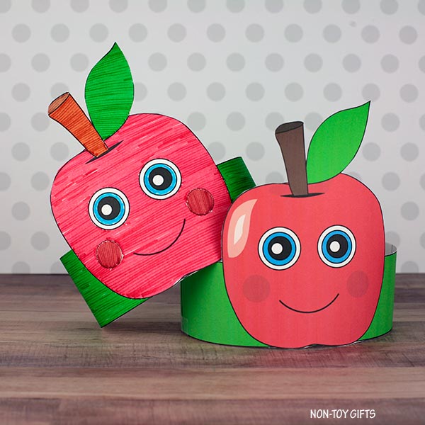 Apple Paper Hat - Fall Coloring Crown - Autumn Headband