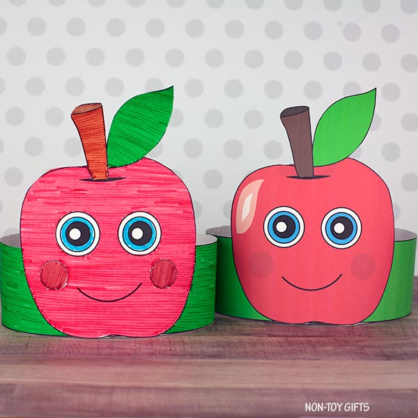 Apple Paper Hat - Fall Coloring Crown - Autumn Headband