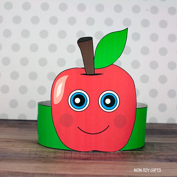 Apple Paper Hat - Fall Coloring Crown - Autumn Headband