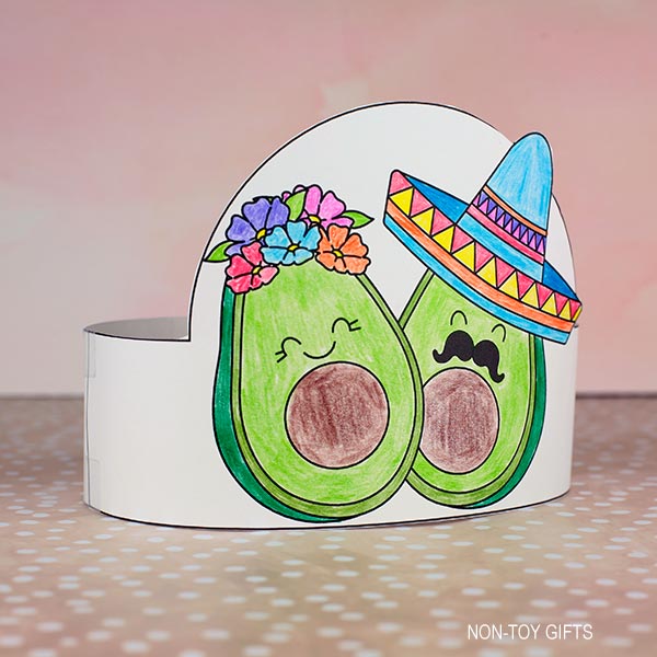 Avocado with sombrero craft for Cinco de Mayo