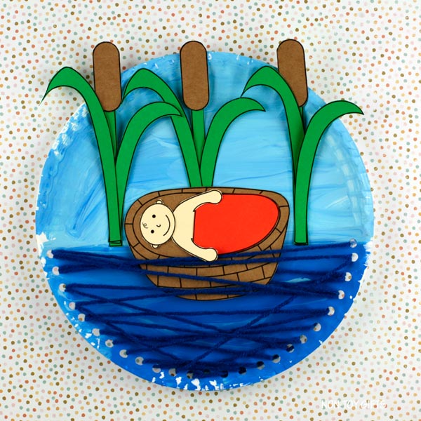 Baby Moses Paper Plate and Yarn Interactive Craft