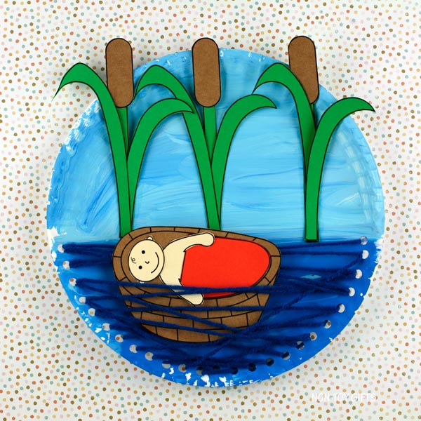 Baby Moses Paper Plate and Yarn Interactive Craft
