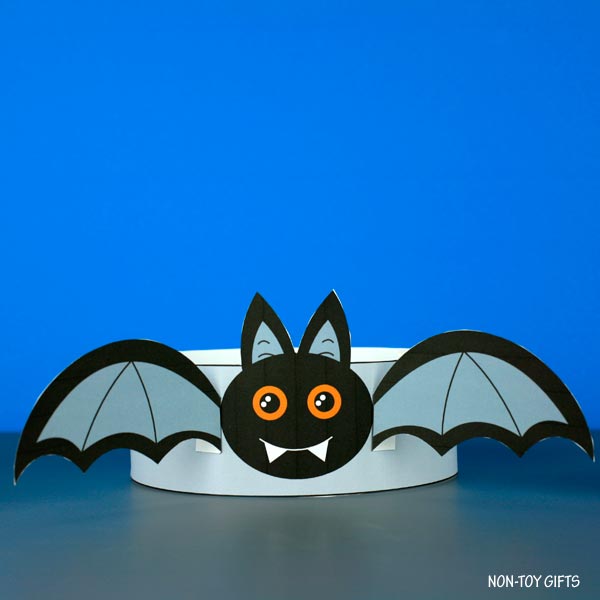 Bat Paper Hat - Halloween Coloring Crown
