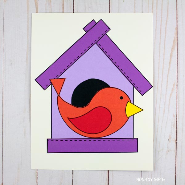 simple birdhouse craft printable preschool