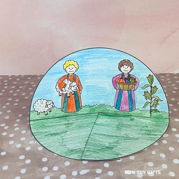 Cain and Abel 3D Craft - Coloring Diorama