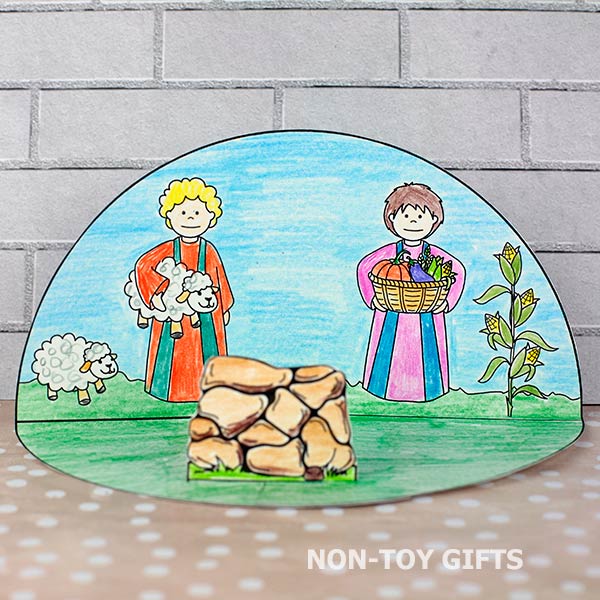 Cain and Abel 3D Craft - Coloring Diorama