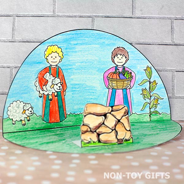 Cain and Abel 3D Craft - Coloring Diorama