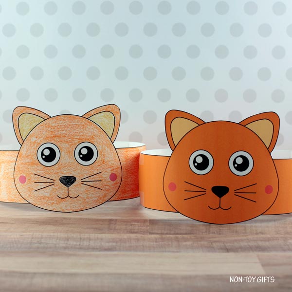 Cat Paper Hat - Farm Animal Headband - Coloring Craft Activity