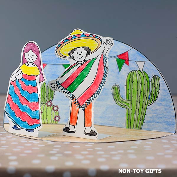 Cinco de Mayo diorama craft printable for kids