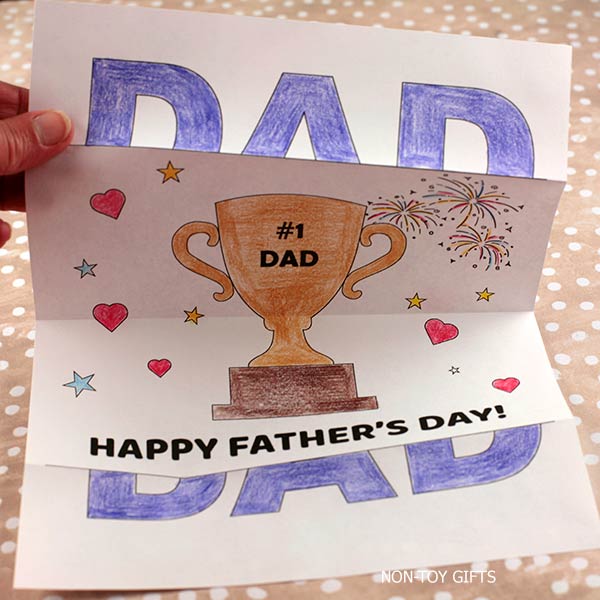 Father's Day coloring page with a surprise
