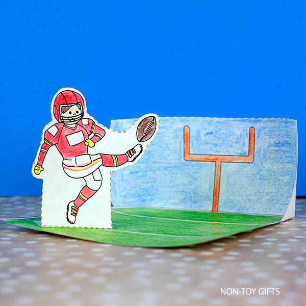 Easy football craft printable template for preschoolers and older kids