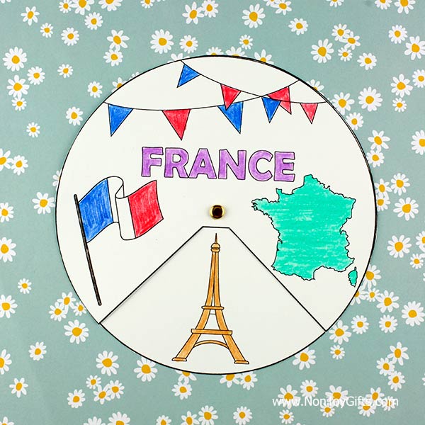 France coloring craft printable for kids