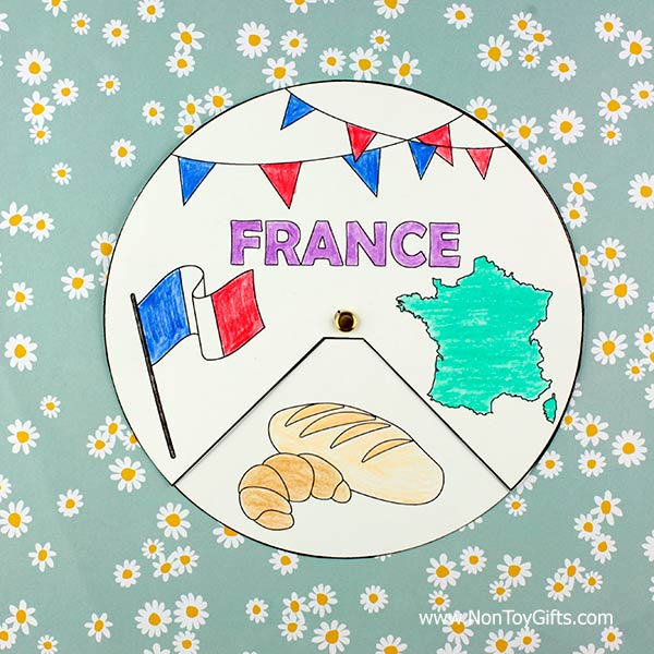 France spinner craft printable preschool