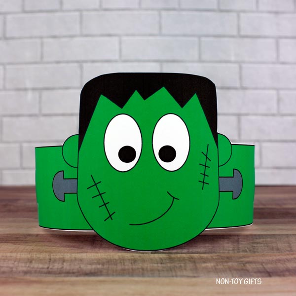 Frankenstein Paper Hat - Halloween Coloring Crown