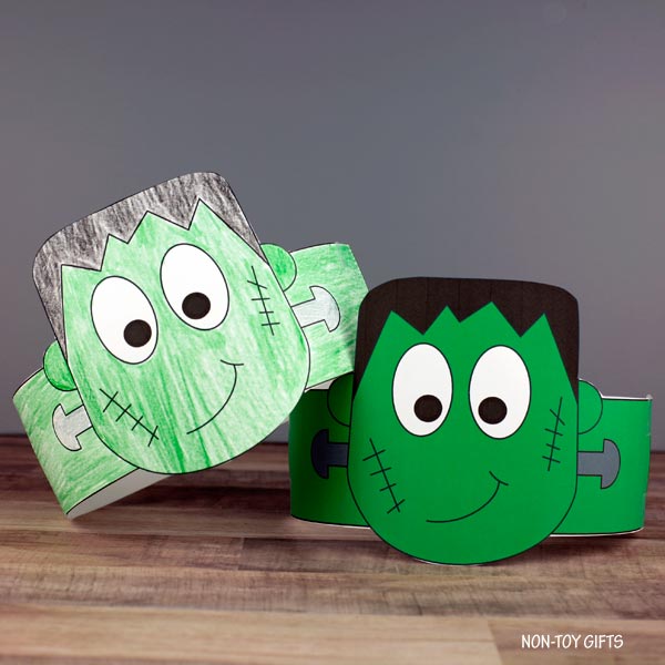 Frankenstein Paper Hat - Halloween Coloring Crown