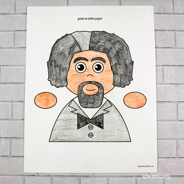 Frederick Douglass coloring craft printable for kids