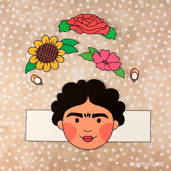 Frida Kahlo craft printable template for kids
