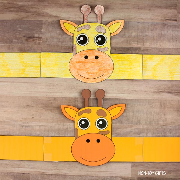 Giraffe Paper Hat- Zoo Animal Coloring Crown - Jungle Animal Headband