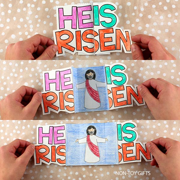 Catholic Easter folding craft printable for kids
