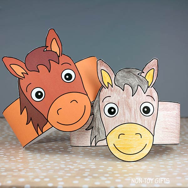 Horse Paper Hat - Farm Animal Craft - Coloring Activity