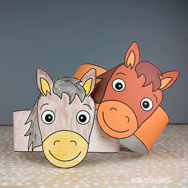 Horse Paper Hat - Farm Animal Craft - Coloring Activity