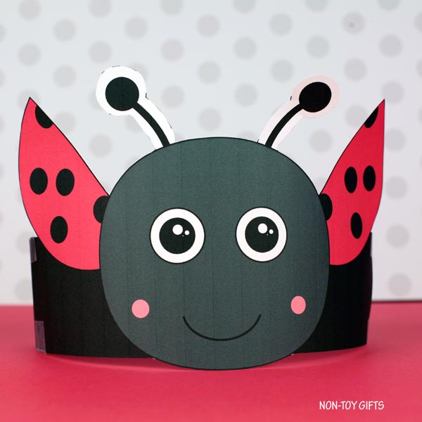 Ladybug Headband - Insect Paper Hat - Spring Coloring Crown Activity
