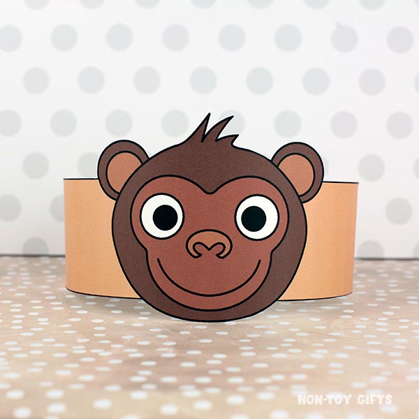 Monkey Headband - Animal Paper Hat