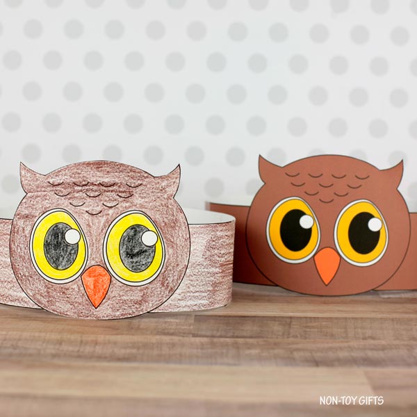 Owl Paper Hat - Fall Coloring Crown - Autumn Headband