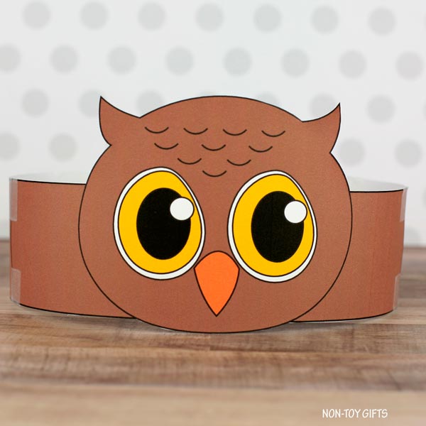 Owl Paper Hat - Fall Coloring Crown - Autumn Headband
