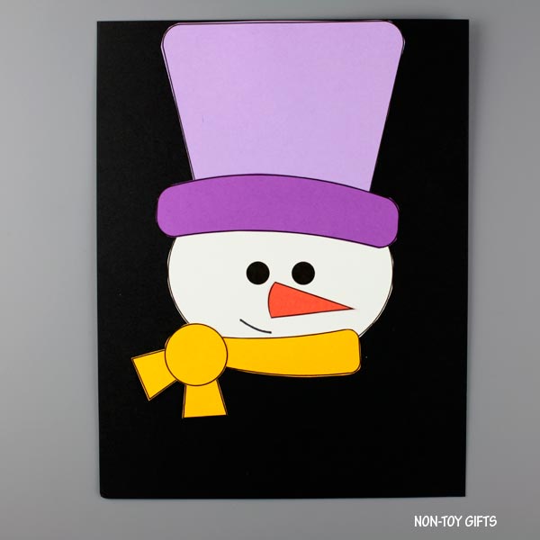 Easy snowman craft printable for preschoolers