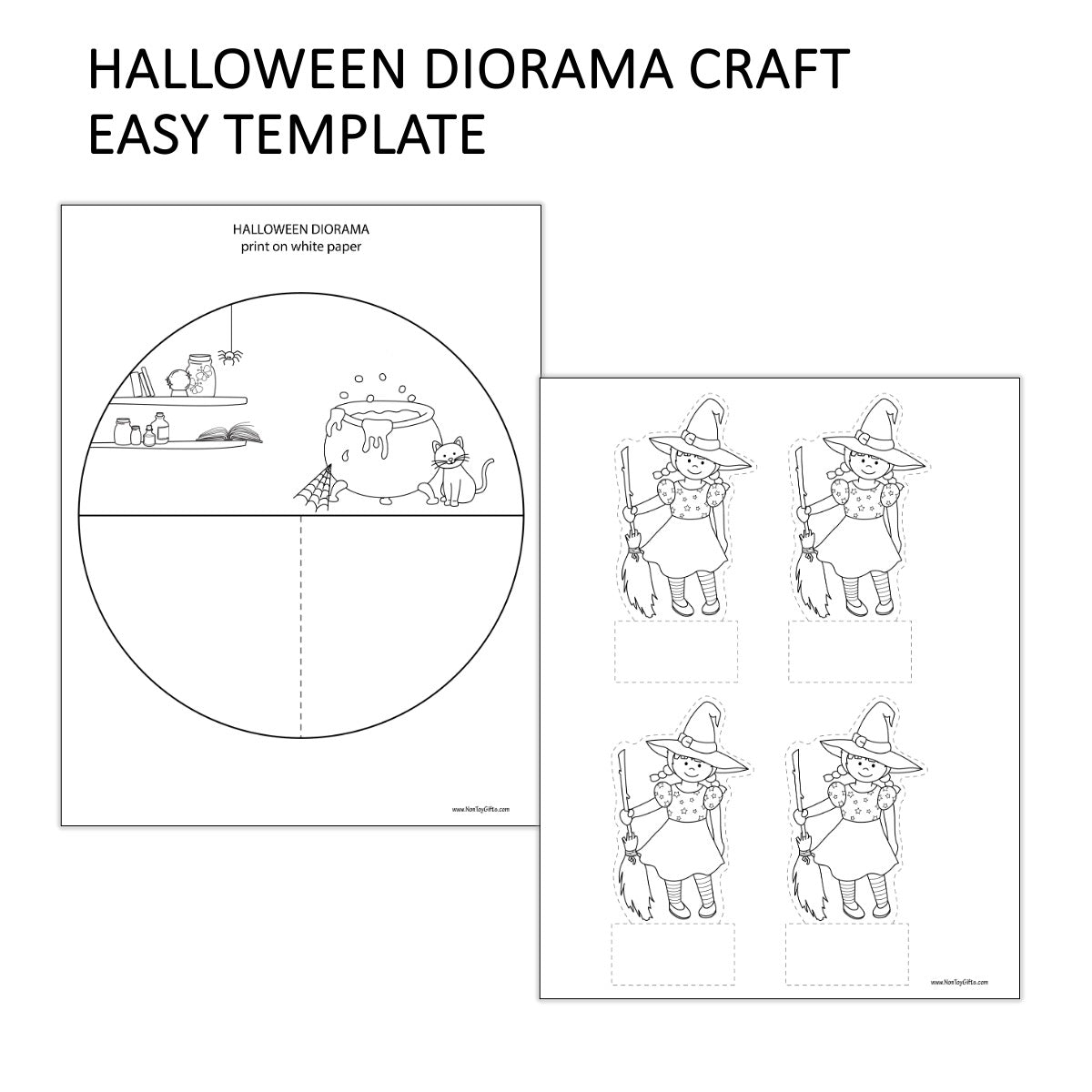 Halloween Diorama Coloring Craft