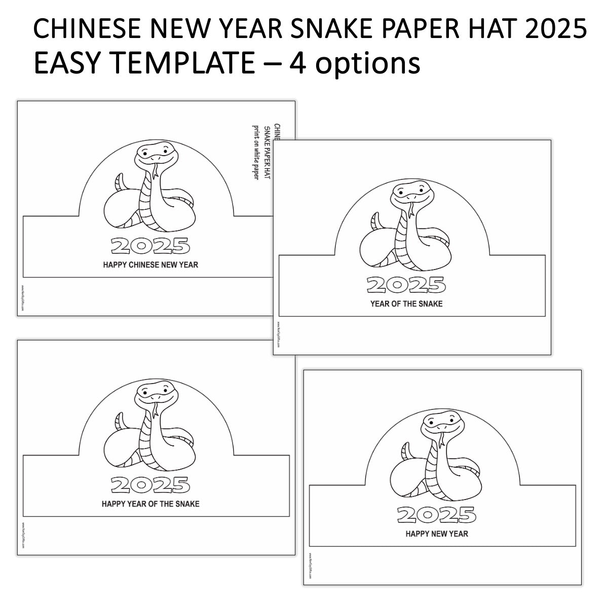 Chinese New Year Snake Paper Hat for Kids