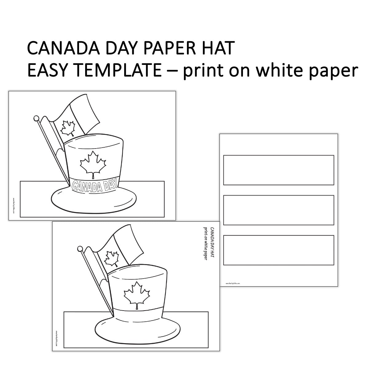 Canada Day paper hat printable