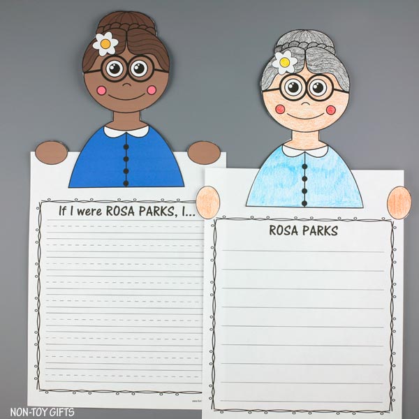Rosa Parks color and write craft printable preschool