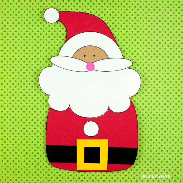 Santa Craft for Kids — printable Christmas activity that helps children practice fine motor skills and creativity. Great for classroom holiday parties and December art projects.