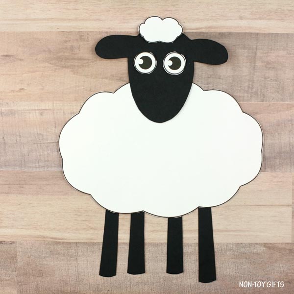 Easy sheep paper craft printable for kids