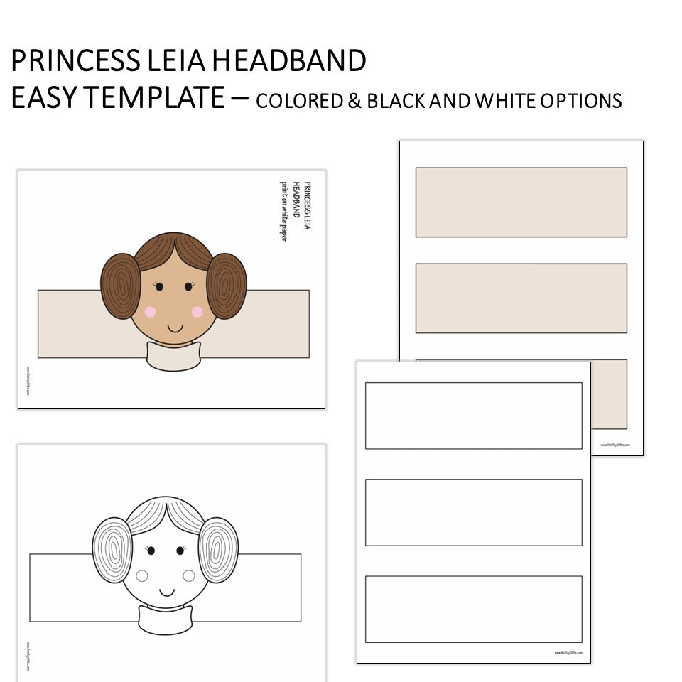 Princess Leia Headband - Star Wars Coloring Crown
