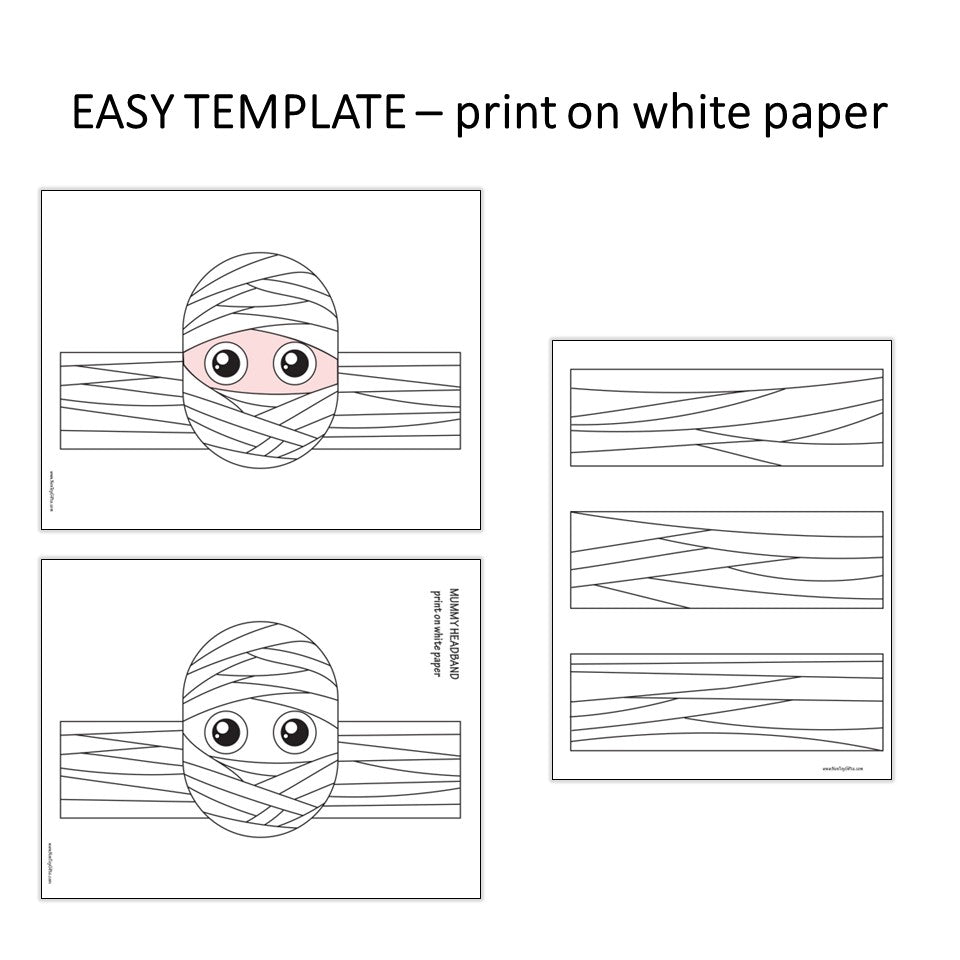 Mummy Paper Hat - Halloween Coloring Crown