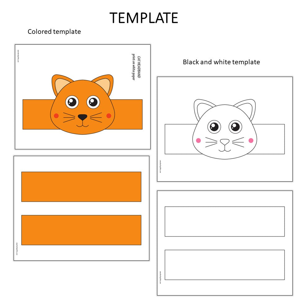 Cat Paper Hat - Farm Animal Headband - Coloring Craft Activity