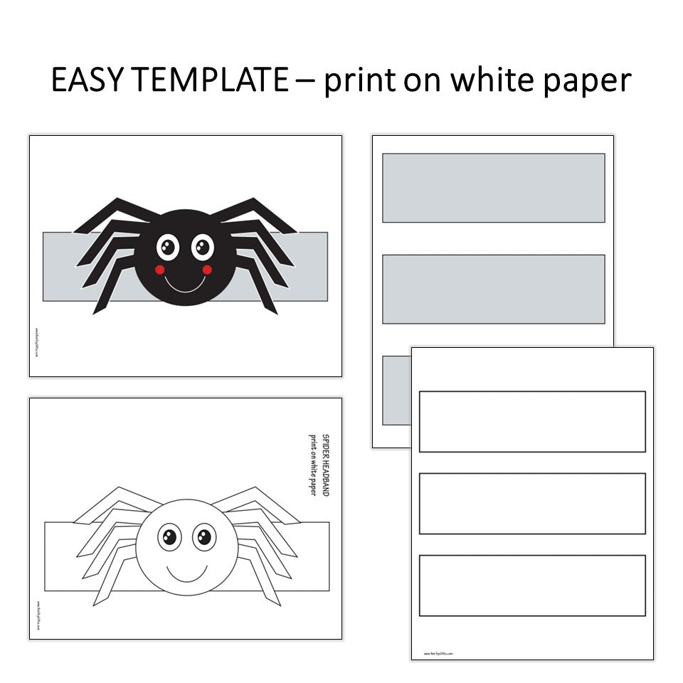 Spider Paper Hat - Halloween Coloring Crown
