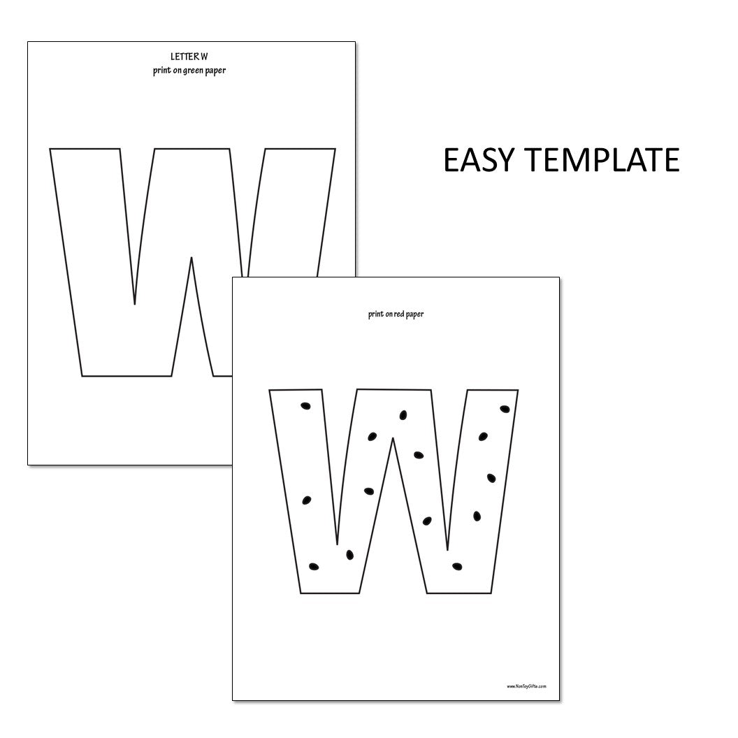 Letter W Craft - W is for Watermelon - Uppercase Letter W