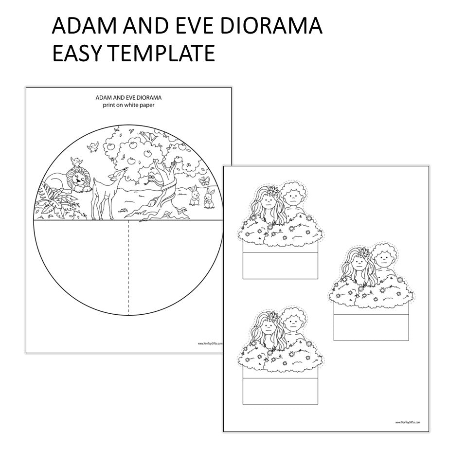 Adam and Eve diorama printable template for kids