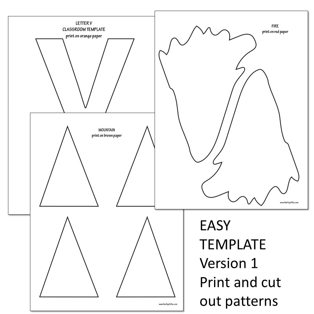 Letter V Craft - V is for Volcano- Uppercase Letter V