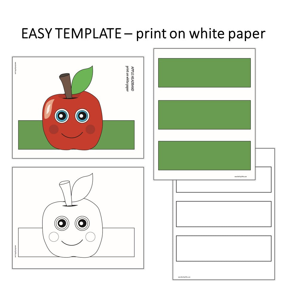 Apple Paper Hat - Fall Coloring Crown - Autumn Headband